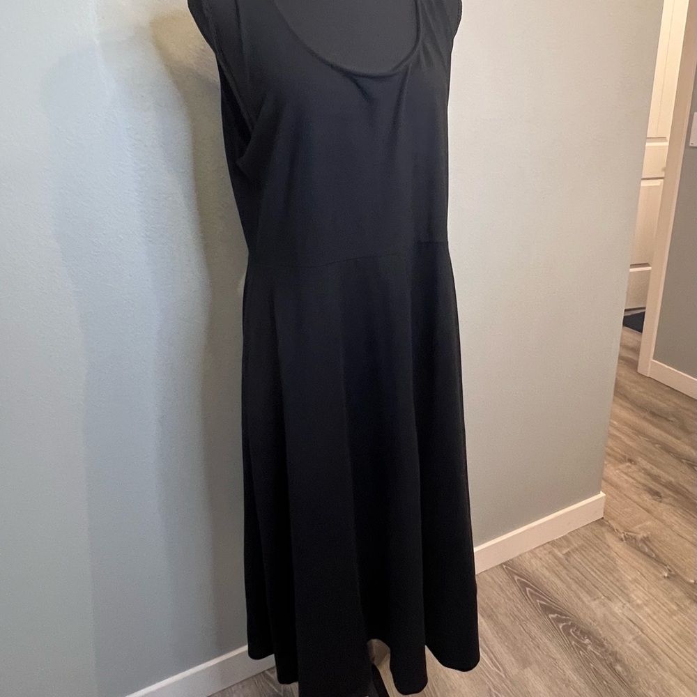 A New Day Black Sleeveless A-Line Midi Dress